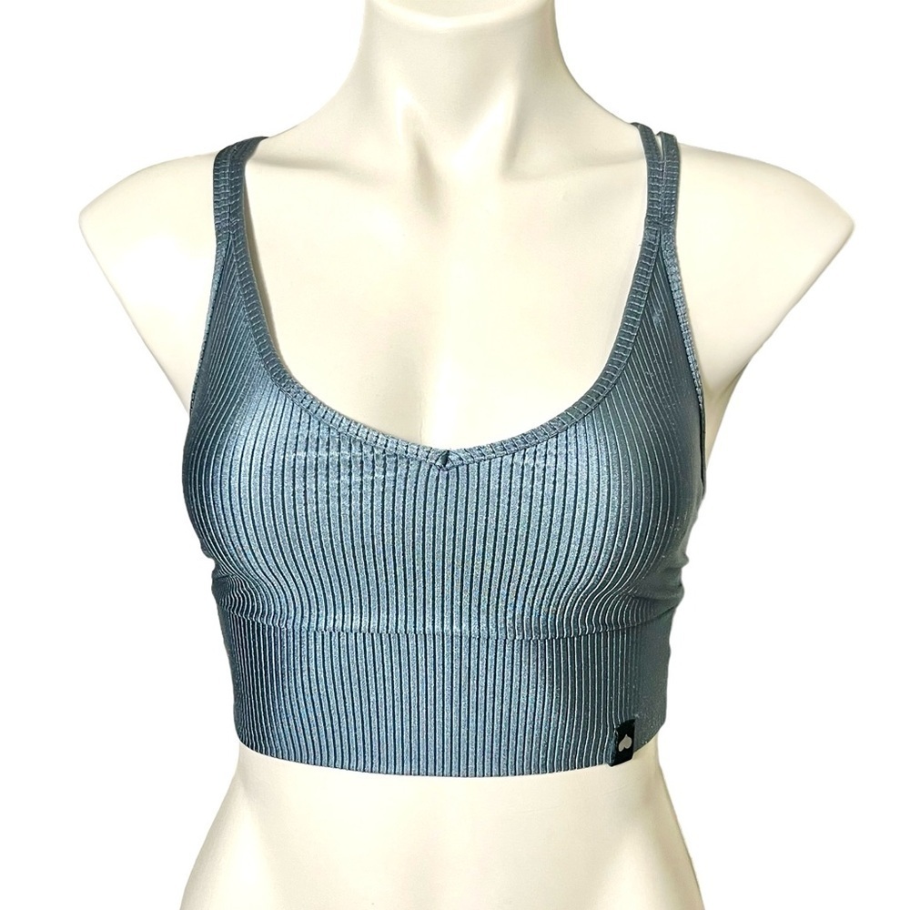 Booty By Brabants Ribbed Bralette One Size (XS-Med) Slate Blue